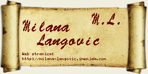 Milana Langović vizit kartica